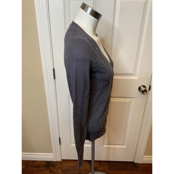 J.Crew Dark Periwinkle Blue Sequin Cardigan NWT Size XS - Picture 2 of 5